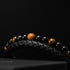 Perlen Lederarmband Herren Damen Unisex Tigerauge Magnetverschluss uniqal
